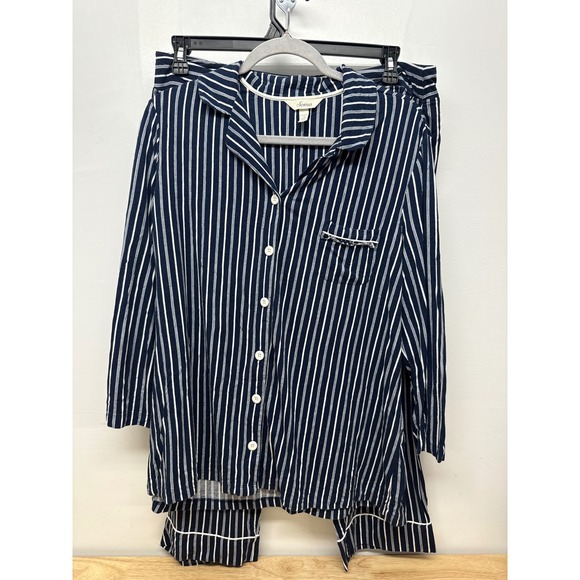 Soma Other - Soma Pajama Set Womens XL Navy White Striped Button Top & Pants Loungewear #49
